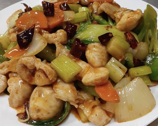 Stir fried Szechuan Chicken with mixed vegetable 四川鸡